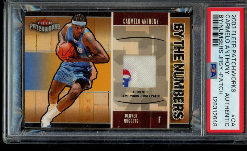 2003-04 Fleer Carmelo Anthony By The Numbers Logoman RC /100 #BTN-CA PSA Auth.