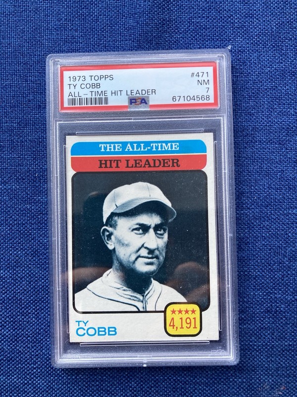 1973 Topps #471 Ty Cobb The All-Time Hit Leader PSA 7 Graded Baseball Card