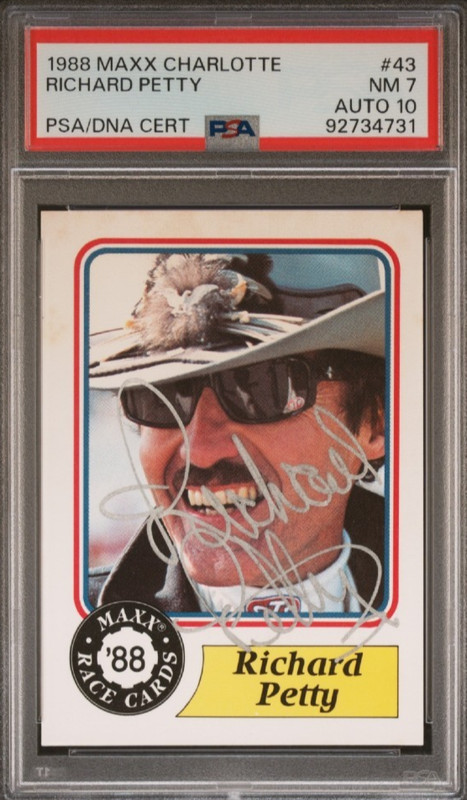 1988 Maxx #43 Richard Petty Signed Rookie Card Autograph RC Auto PSA 7/10 GOAT