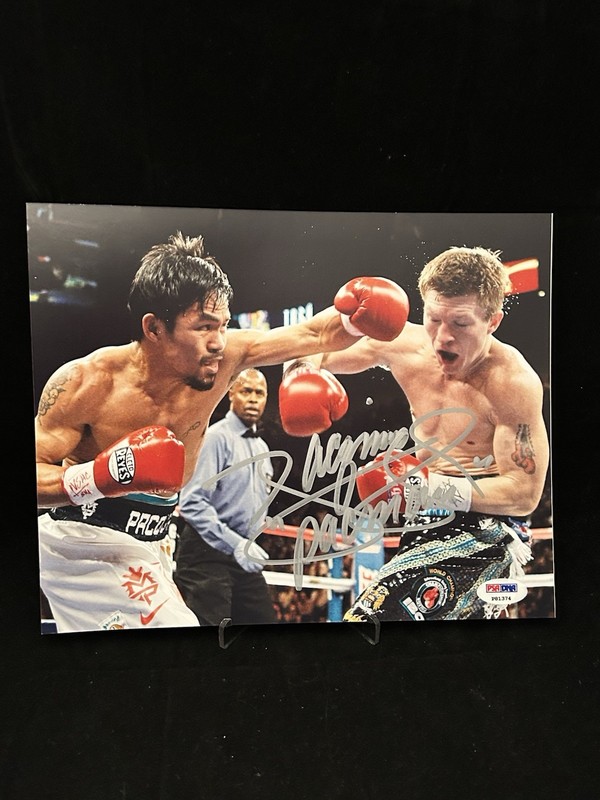 MANNY "PACMAN" PACQUIAO AUTOGRAPHED BOXING 8X10 PHOTO vs HATTON PSA COA