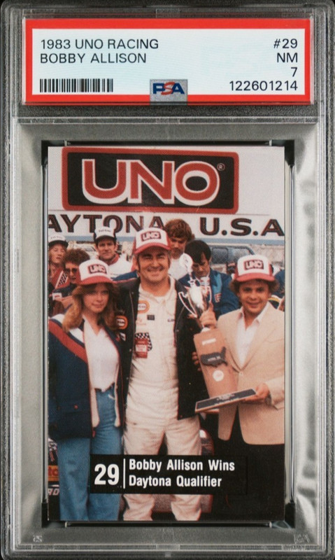 1983 Uno Racing #29 Bobby Allison Racing Card PSA 7 NM Pop 1 Nascar HOF
