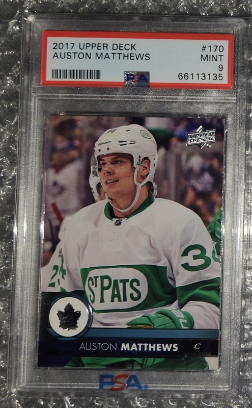 2017 Upper Deck Auston Matthews #170 PSA 9 Maple Leafs, 2nd Year Card