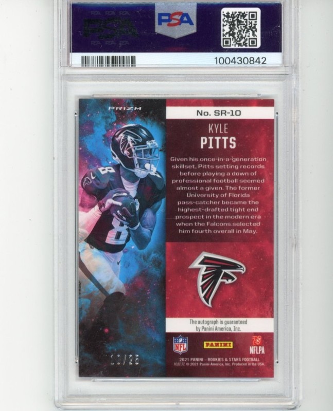 Kyle Pitts Stellar Rookies Longevity Auto /25 PSA 10: 2021 Rookies & Stars🏈 ATL view 2