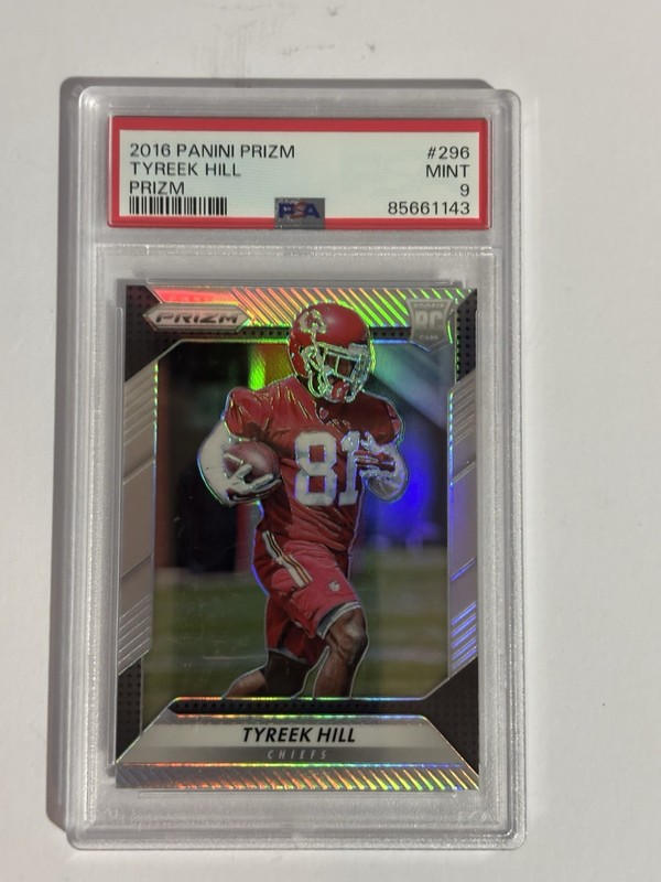 2016 Panini Prizm TYREEK HILL Silver Prizm RC #296 PSA 9 Dolphins