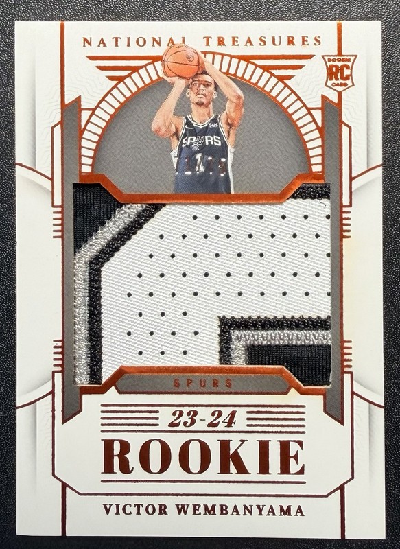 2023 National Treasures Victor Wembanyama Rc Orange Sick Logo Patch /75 Spurs!