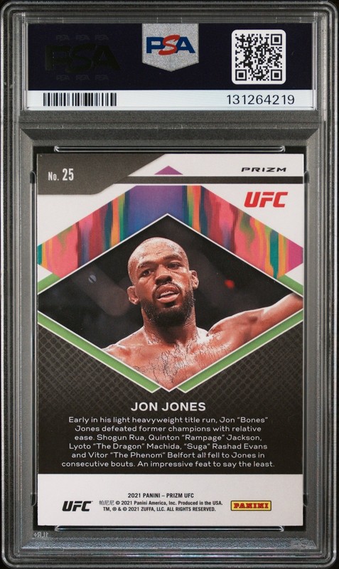2021 Panini Prizm UFC #25 Jon Jones Fearless Green - PSA 10 GEM MINT - Low POP view 2