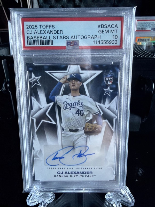CJ ALEXANDER 2025 Topps Baseball Stars Autograph ~ Royals ROOKIE AUTO PSA 10