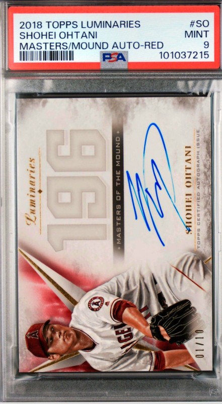 🔥#01/10 RC AUTO Shohei Ohtani 2018 Topps Luminaries Masters Mound RED PSA 9 SSP