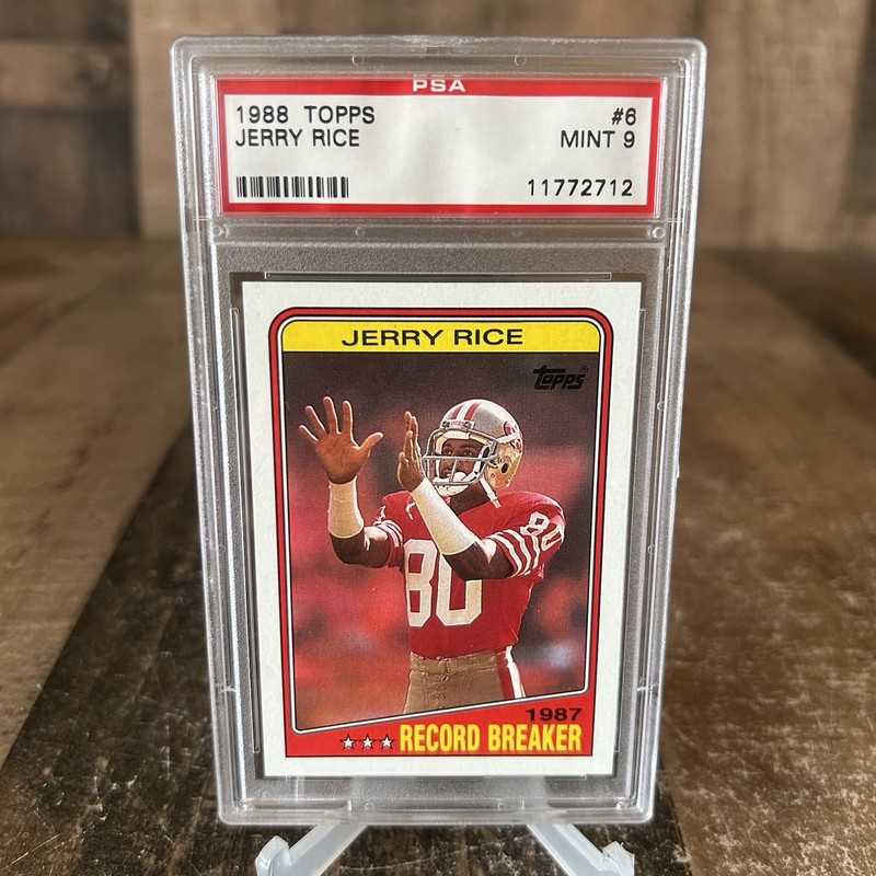 1988 Topps Jerry Rice #6 Record Breaker 49ers Card PSA 9