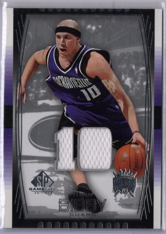 2004-05 SP Game Used Basketball Mike Bibby Kings White Game-Used  Jersey Card