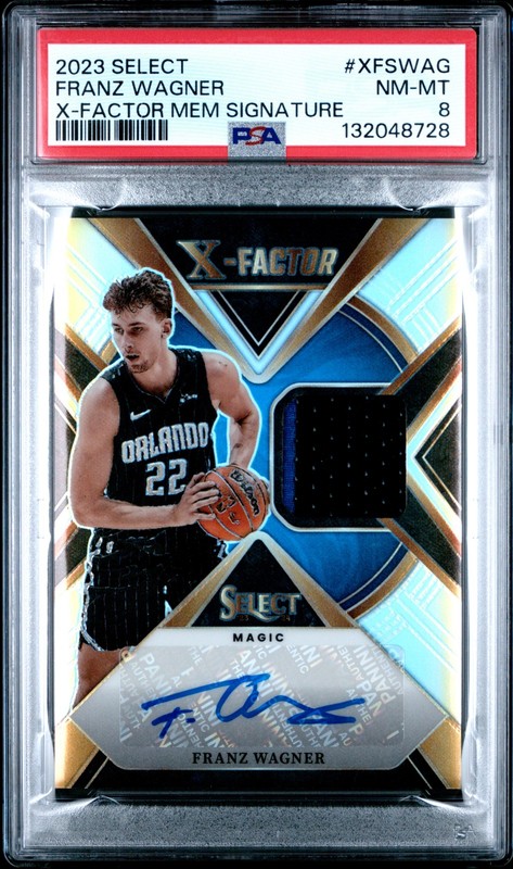 2023 Panini Select X-Factor Memorabilia Signatures Franz Wagner PSA 8