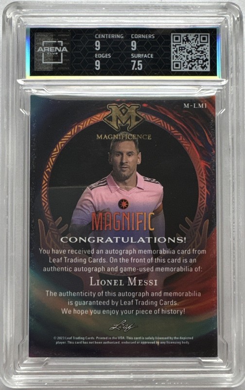 2023 LIONEL MESSI /2 AUTO HOLO “GAME-USED” MAGNIFICENCE ARGENTINA 2-COLOR PATCH! view 2