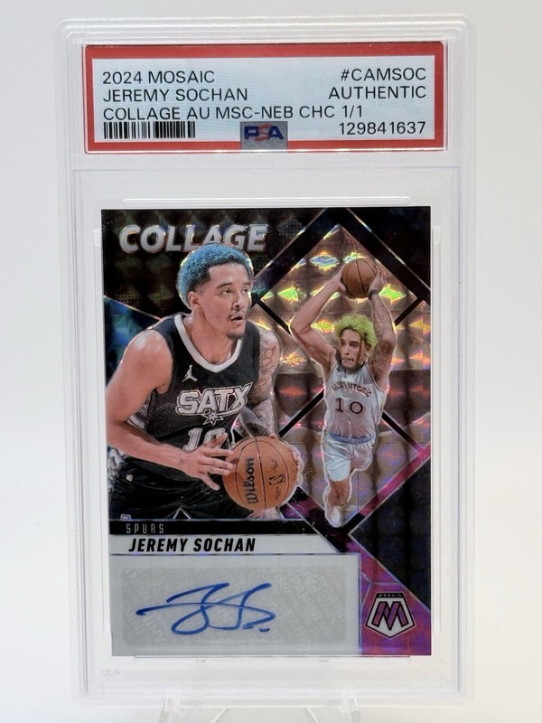 2024-25 Panini Mosaic Jeremy Sochan Nebula Choice Auto 1/1 Collage