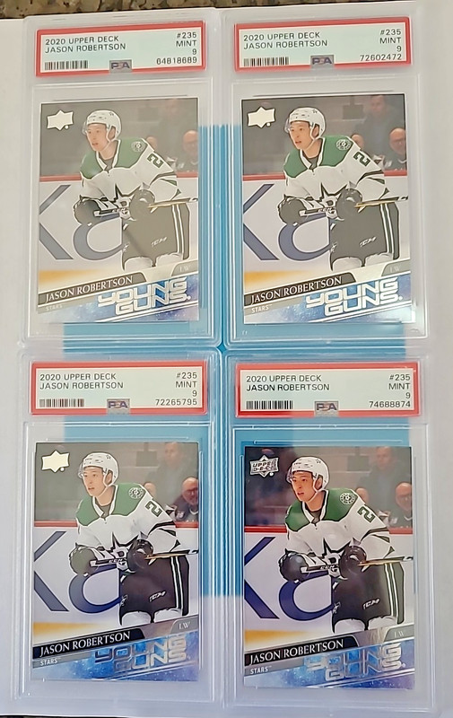 2020-21 Jason Robertson Upper Deck #235 Young Guns Rookie RC PSA 9 MINT view 1