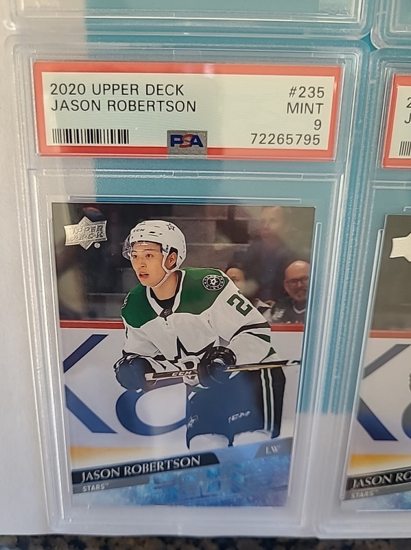 2020-21 Jason Robertson Upper Deck #235 Young Guns Rookie RC PSA 9 MINT view 2