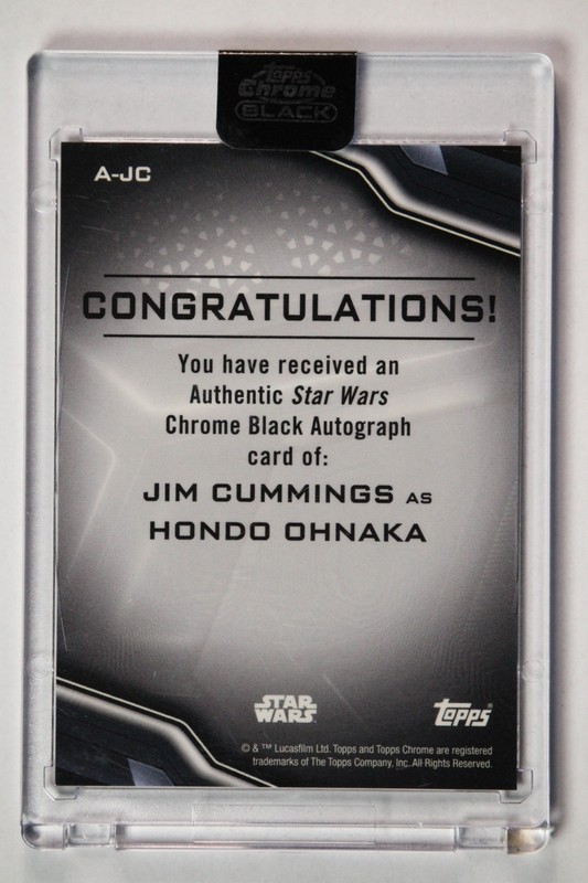 2022 Topps Star Wars Chrome Black JIM CUMMINGS as HONDO OHNAKA Auto Type A view 2