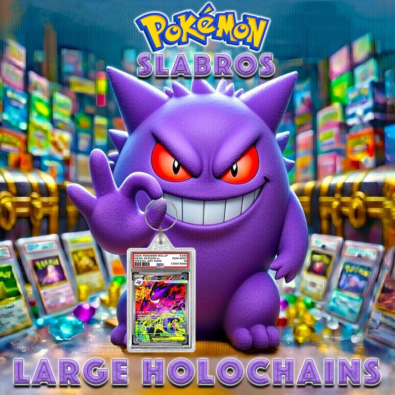 ⚡️SLABROS⚡️ 💎PREMIUM💎 ✨Pokémon PSA 10 Keychains✨ (Large) 🔥THE ORIGINAL🔥