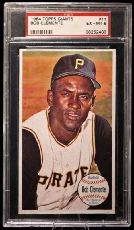 1964 Topps Giants (Bob) Roberto Clemente #11 PSA 6 EX-MT HOF Pirates Vintage MLB