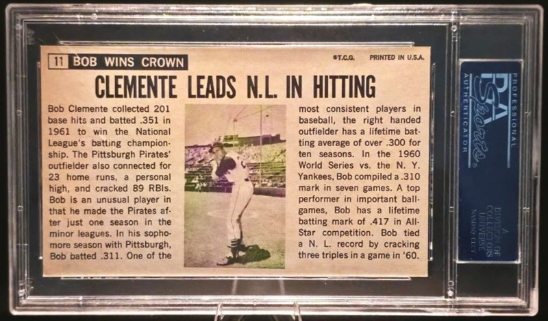 1964 Topps Giants (Bob) Roberto Clemente #11 PSA 6 EX-MT HOF Pirates Vintage MLB view 2
