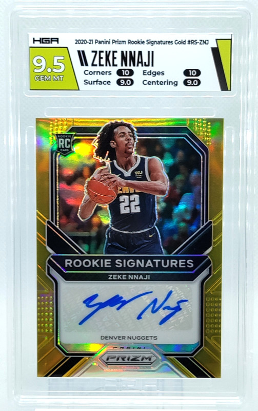 /10 Zeke Nnaji ROOKIE Auto HGA 9.5 GOLD 2020-21 Prizm Signatures Autograph Holo