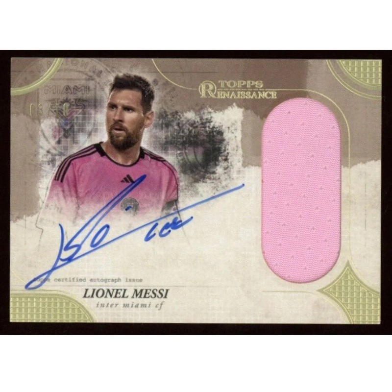 2024 Topps Renaissance Lionel Messi Jersey Patch Auto 3/10 Gold Inter Miami
