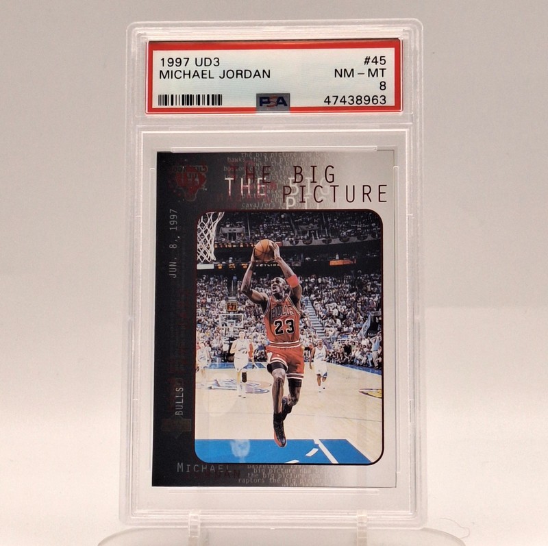 1997-98 Upper Deck UD3 Michael Jordan #45 Bulls PSA 8 Vintage Basketball Card