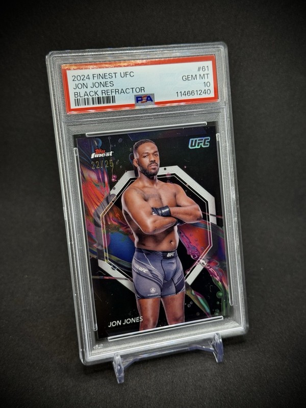 Jon Jones 2024 Topps Finest UFC Black Refractor /25 PSA 10 view 2
