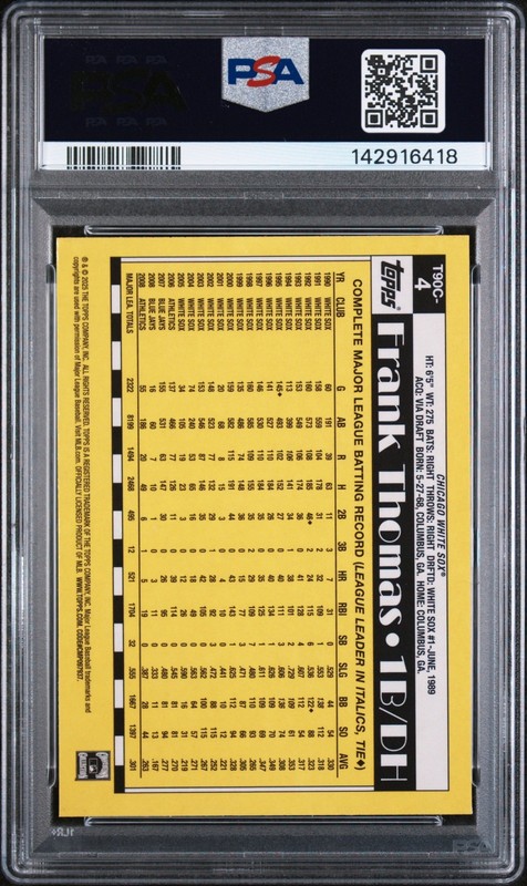 Frank Thomas - 2025 Topps Chrome Silver Pack Promo  PSA 10 view 2