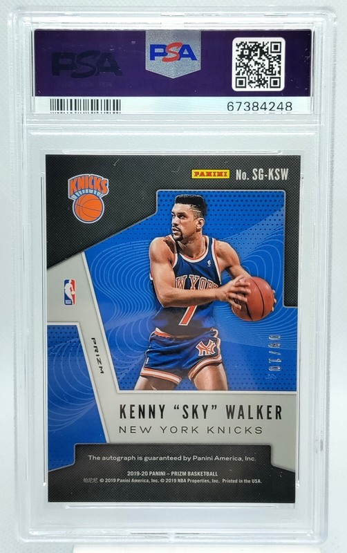 /10 Kenny Sky Walker AUTO PSA 9 POP 1 2019-20 Prizm Gold Signatures Autograph SP view 2