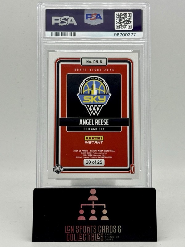 2024 Panini Instant WNBA Basketball Angel Reese Draft Night Jungle 20/25 PSA 9 view 2