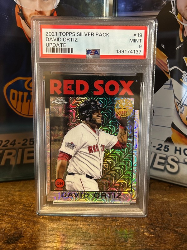 2021 TOPPS SILVER PACK DAVID ORTIZ 1986 TOPPS REFRACTOR PSA 9 MINT *POP 5