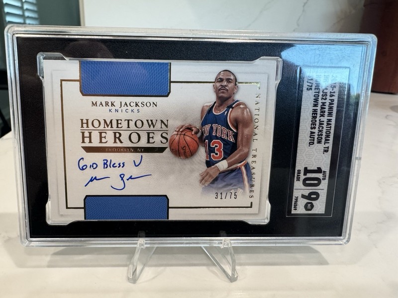 2015-16 Panini National Treasures Hometown Heroes /75 Mark Jackson Auto Knicks
