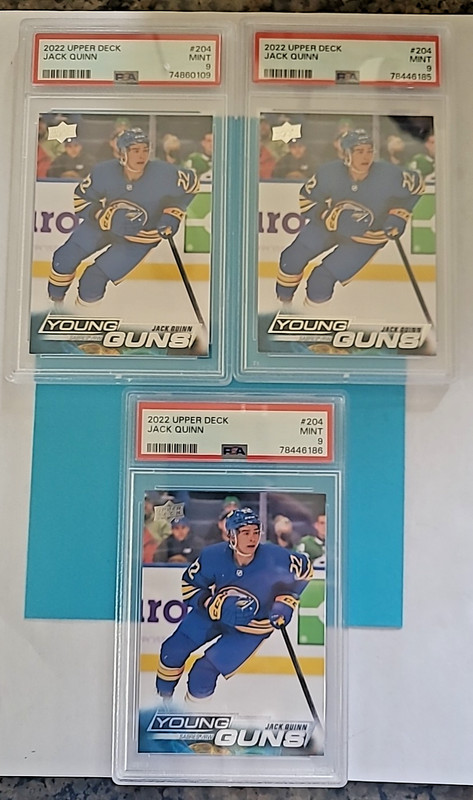 2022-23 Jack Quinn Upper Deck Young Guns Rookie RC #204 PSA 9 MINT view 1