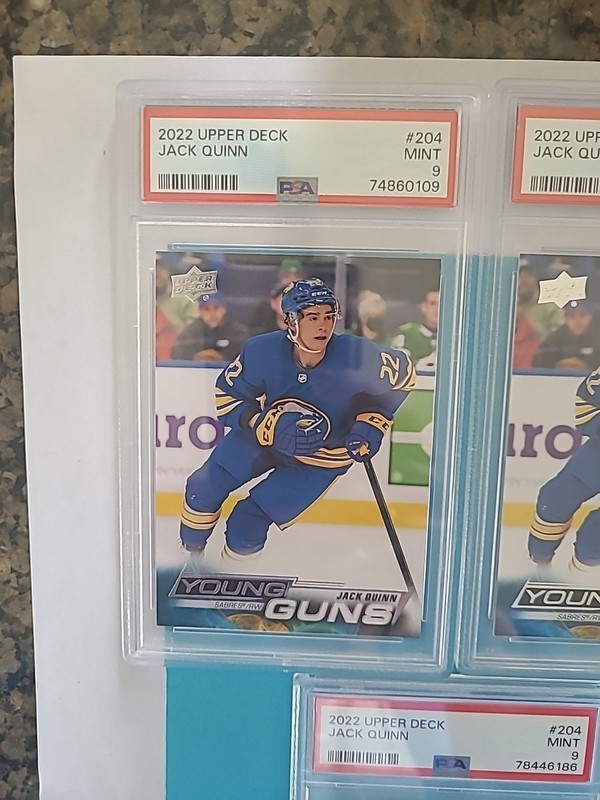 2022-23 Jack Quinn Upper Deck Young Guns Rookie RC #204 PSA 9 MINT view 2
