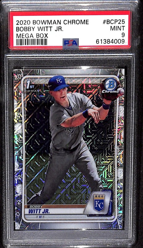 2020 Bowman Chrome Mega Box BCP25 Bobby Witt Jr. Mojo PSA 9