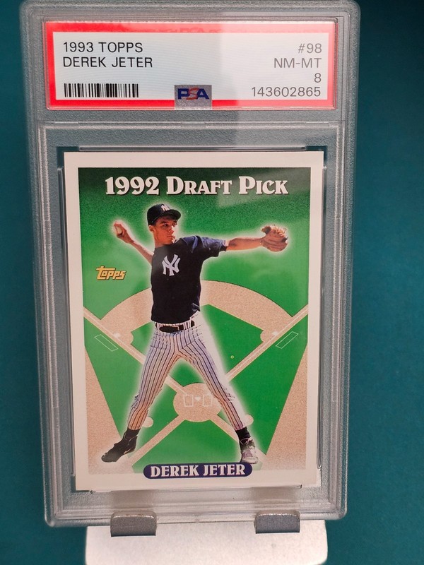 🔥 1993 Topps Derek Jeter #98 PSA 8 NM-MT 💎 Yankees HOF ⚾ Rookie 📈 Fresh Grade