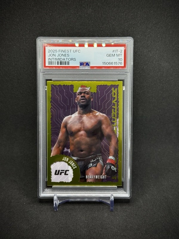 Jon Jones 2025 Topps Finest UFC Intimidators PSA 10 Gem Mint