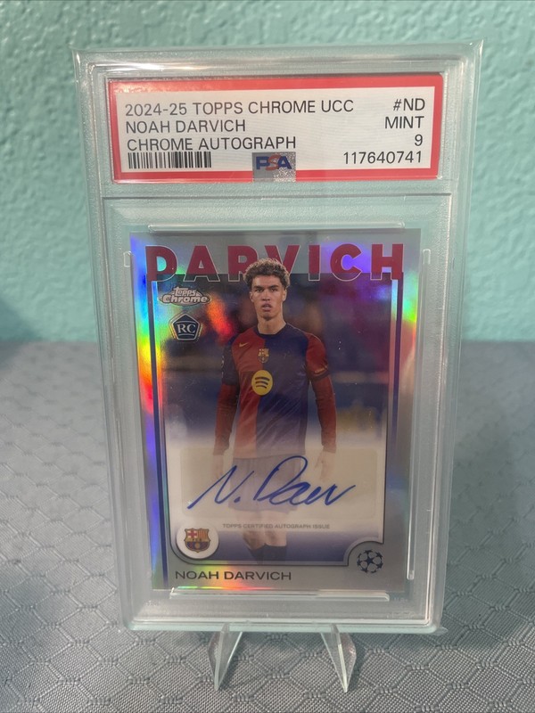 2024-2025 Topps Chrome UEFA Noah Darvich Rookie Auto PSA 9