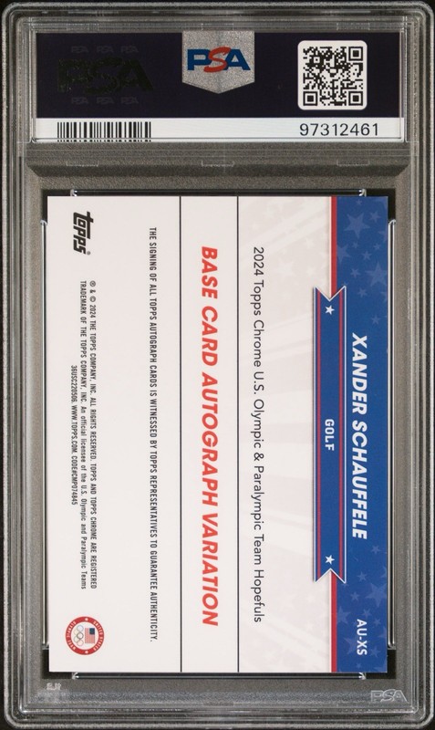 2024 Topps Chrome U.S. Autographs Xander Schauffele Green Refractor /99 (AU, RC) view 2