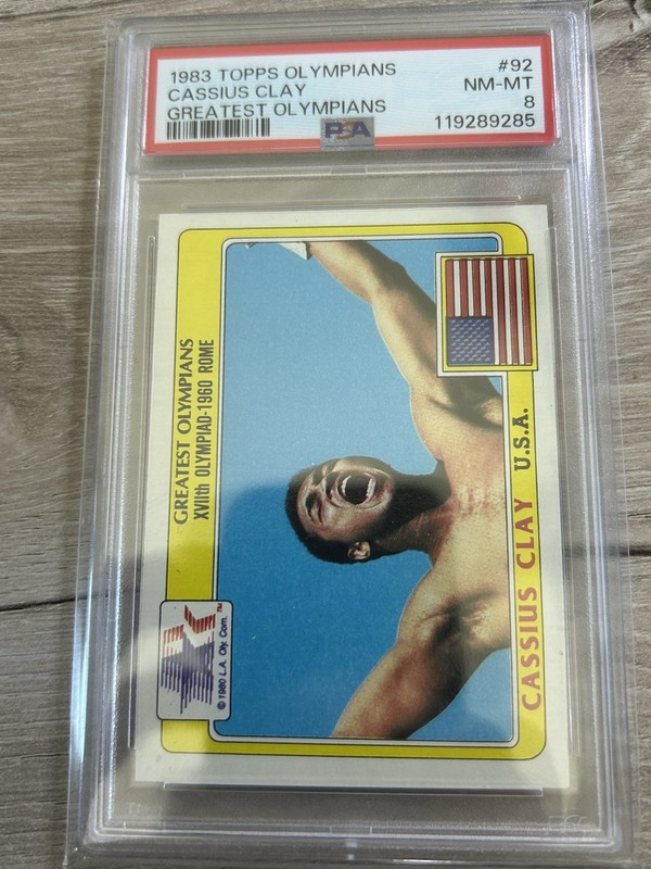 1983 TOPPS GREATEST OLYMPIANS #92 CASSIUS CLAY MUHAMMAD ALI HOF PSA 8