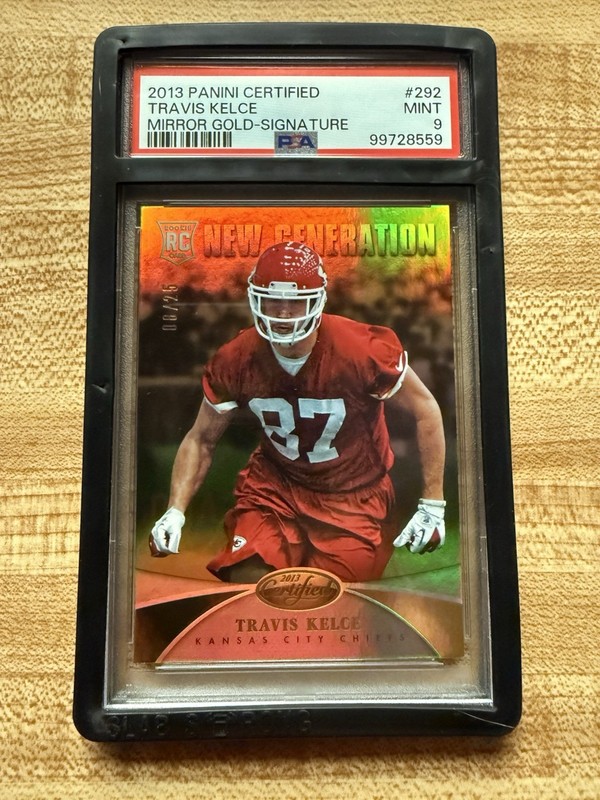 2013 TRAVIS KELCE #292 Panini Certified Rookie Mirror Gold.  Pop 4.  None Higher