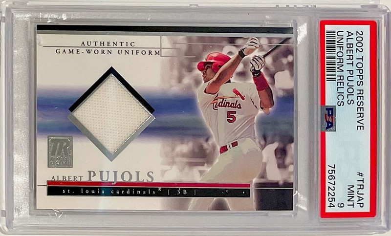 2002 Topps Reserve Albert Pujols Game Worn Uniform Relic Patch PSA 9 Pop 4
