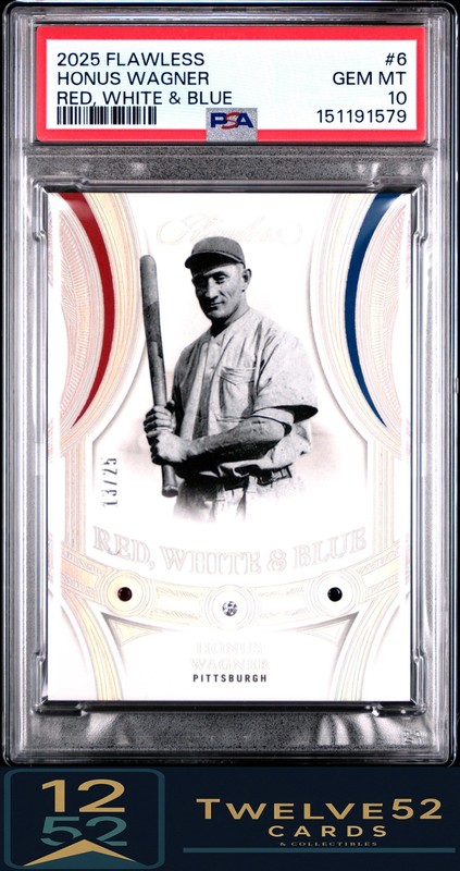 2025 Panini Flawless Red, White And Blue Honus Wagner /25 10 PSA