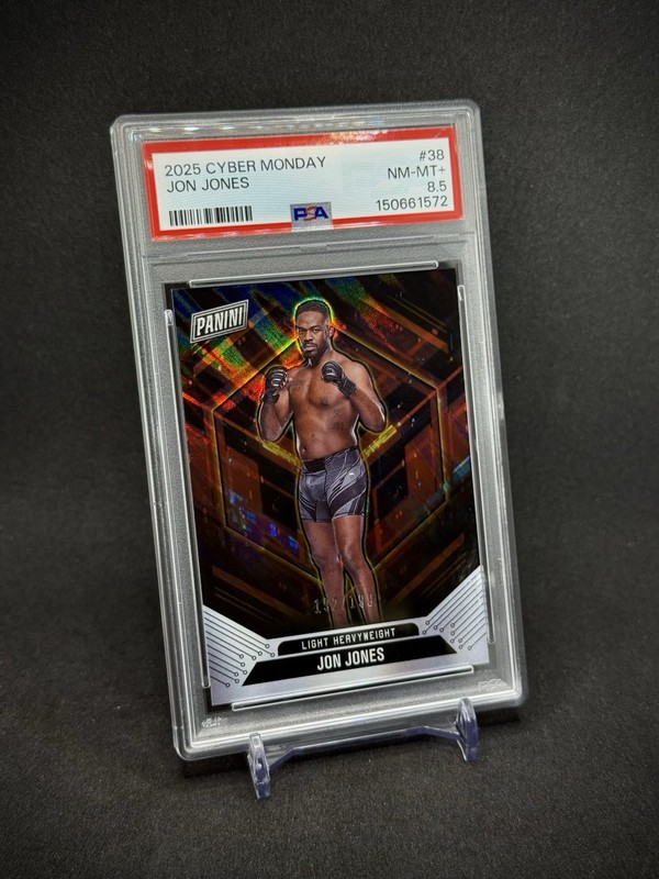 Jon Jones 2025 Panini Cyber Monday /199 #38 PSA view 2