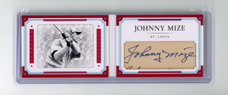 2017 Panini National Treasures Johnny Mize Booklet Cut Auto /25 Cardinals (G)