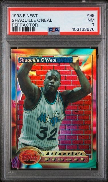 1993 FINEST #99 SHAQUILLE O'NEAL REFRACTOR PSA 7