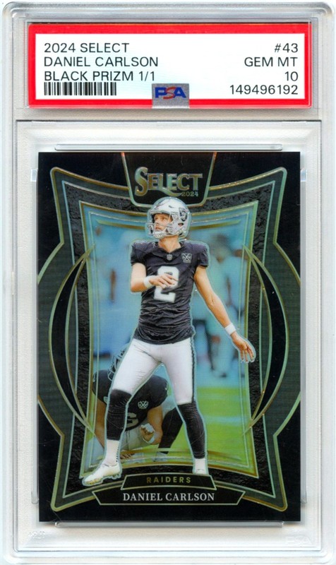 DANIEL CARLSON 2024 PANINI SELECT CONCOURSE BLACK PRIZM SP 1/1 PSA 10 GEM MINT