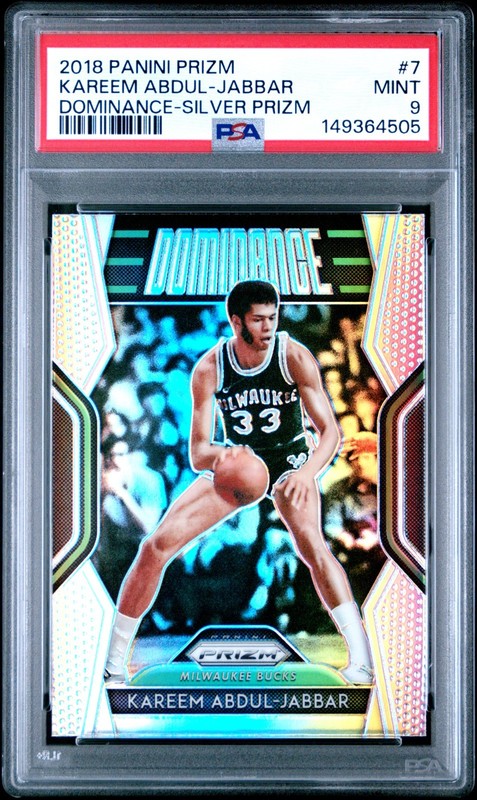 Kareem Abdul-Jabbar - 2018 Panini Prizm Dominance Silver Prizm  PSA 9