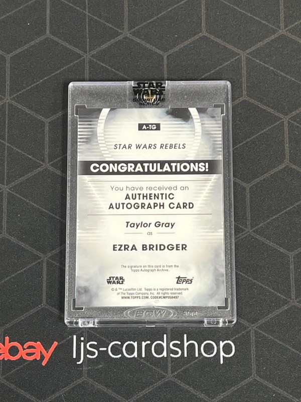 2023 Topps Star Wars Signature Series Taylor Gray as Ezra Bridger Auto Encased view 2