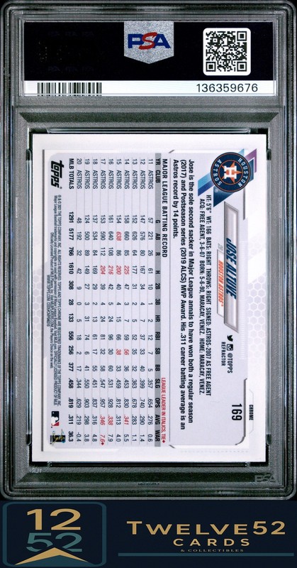 2021 Topps Chrome Jose Altuve 8 PSA view 2